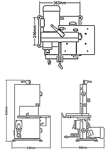 Band Saw Dimensions Size Footprint